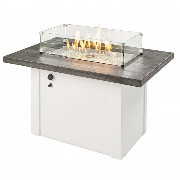 Driftwood Havenwood Gas Fire Pit Table with Grey Base by Outdoor GreatRoom