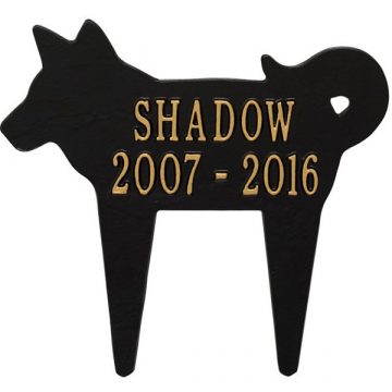 Dog Silhouette Pet Memorial Personalized Lawn Plaque