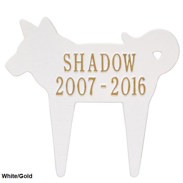 Dog Silhouette Pet Memorial Personalized Lawn Plaque