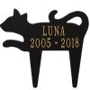 Cat Silhouette Pet Memorial Personalized Lawn Plaque