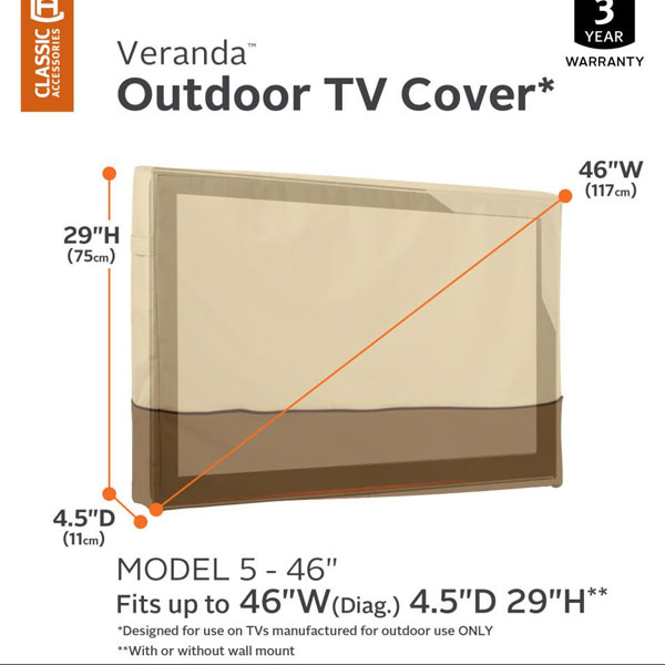 46″ Veranda Water-Resistant Outdoor TV Cover