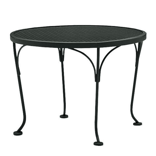Mesh Top 24″ Round End Table -Textured Black by Woodard