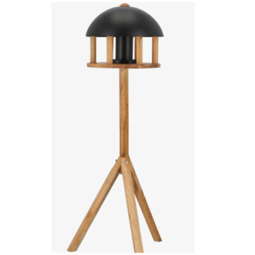 Bird Table Oak Black Roof + Silo by Esschert Design USA