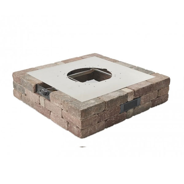 Bronson Block Square Gas Fire Pit Kit by Outdoor Great Room
