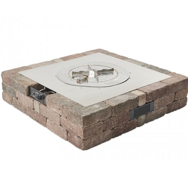 Bronson Block Square Gas Fire Pit Kit by Outdoor Great Room