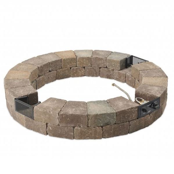 Bronson Block Round Gas Fire Pit Kit by Outdoor Great Room
