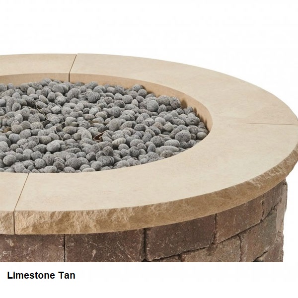Concrete Top for Round Bronson Block Gas Fire Pit Kit (4 P)by Outdoor Great Room