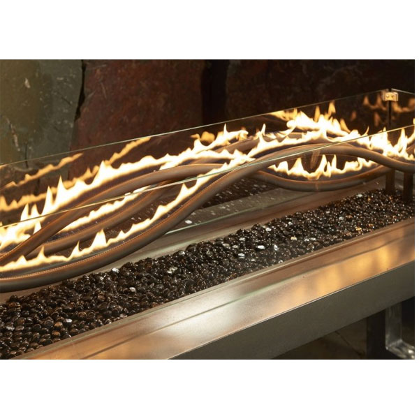 56″ Linear Black Wave Gas Burner by Outdoor Great Room