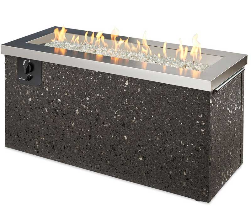 Stainless Steel Key Largo Linear Gas Fire Pit Table by Outdoor Great Room