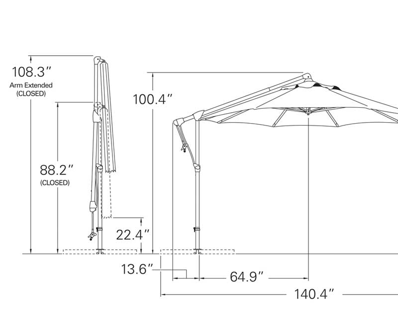 10′ Octagon AG Series Cantilever Umbrella-Bronze Grade A by Treasure Garden