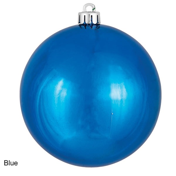 6″ Red Shiny Ball Ornament, 4 per Bag