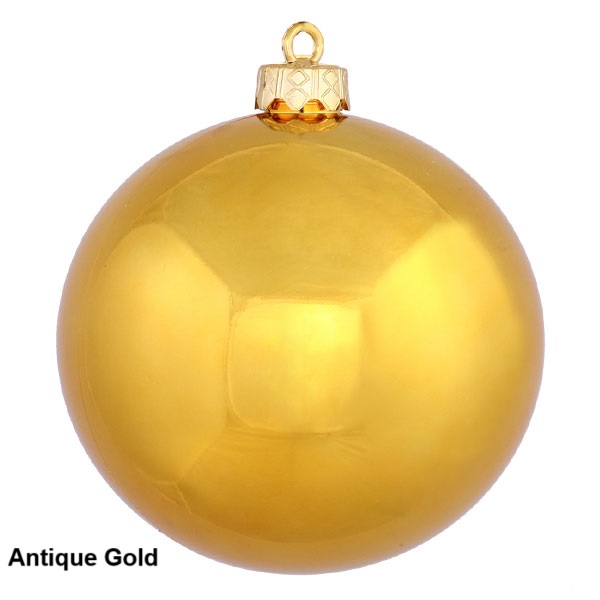 4″ Shatterproof Shiny Ball Ornament, 4 per Bag