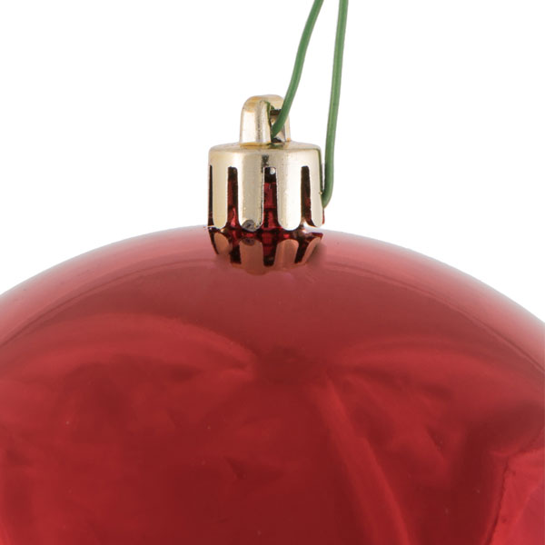 3″ Red Shiny Ball Ornament- 12/bag