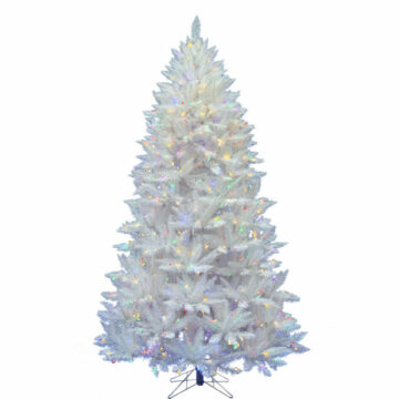 6.5′ Sparkle White Spruce Artificial Christmas Tree, Multi-Colored LED Lights