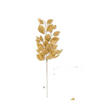 32″ Gold Birch Leaf Stem