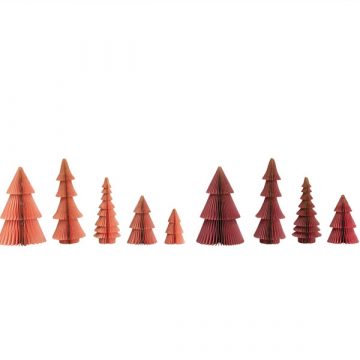 Handmade Recycled Paper Folding Honeycomb Trees, Set of 5