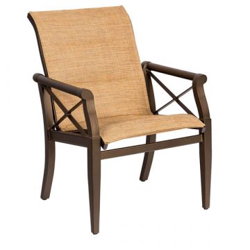Andover Padded Sling Aluminum Low Back Dining Chair by Woodard