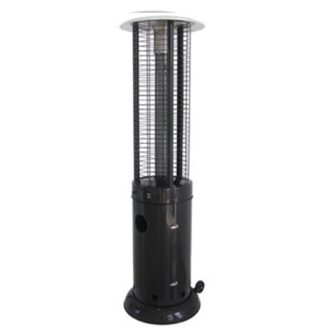 Round Commercial Glass Cylinder Patio Heater in Hammered Bronze with Clear Tube