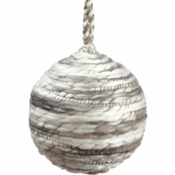 6″ Yarn Ball Ornament Gray White