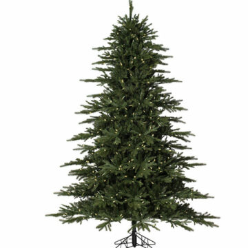 9′ x 57″ Kamas Fraser Fir Artificial Christmas Tree with Warm White LED Lights.