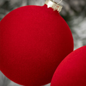 RED VELVET BALL ORNAMENT