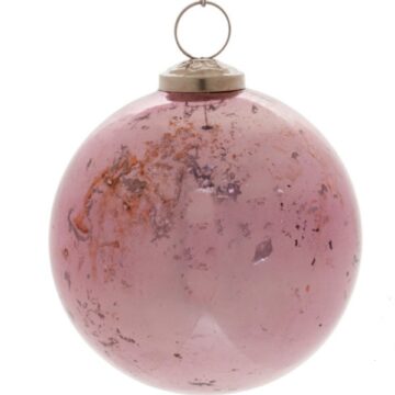 4″ PINK GLASS BALL ORNAMENT