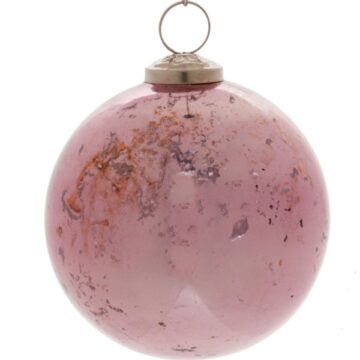 4" PINK GLASS BALL ORNAMENT