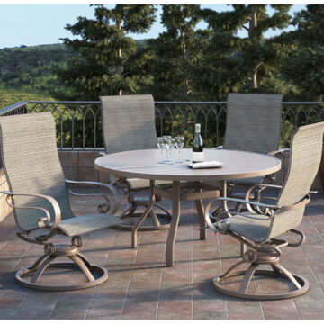 Emory Aluminum Sling High Back Dining Set by Homecrest