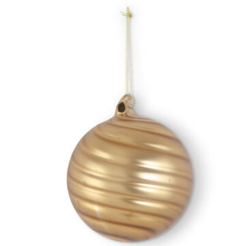 4 INCH MATTE GOLD SWIRL ROUND GLASS ORNAMENT