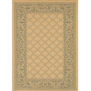 Garden Lattice Outdoor Rug in Green