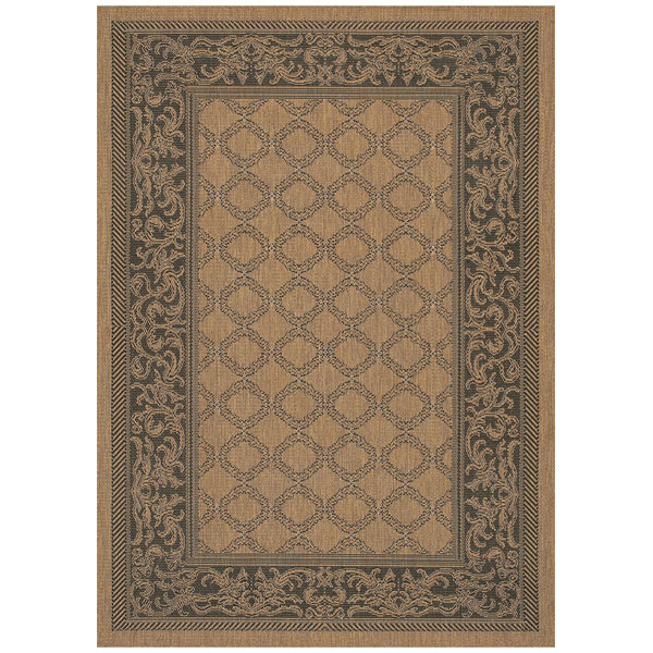 Garden Lattice Outdoor Rug in Black
