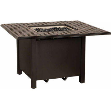 42" Square Hampton Cast Aluminum Fire Table w/Burner Cover