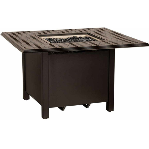 42" Square Hampton Cast Aluminum Fire Table w/Burner Cover