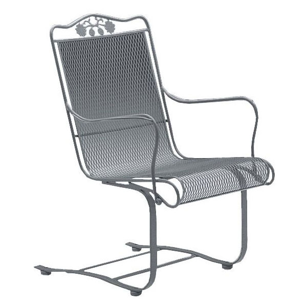 Briarwood Wrought Iron High Back Spring Base Chair by Woodard