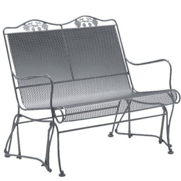 Briarwood Wrought Iron Loveseat Glider by Woodard