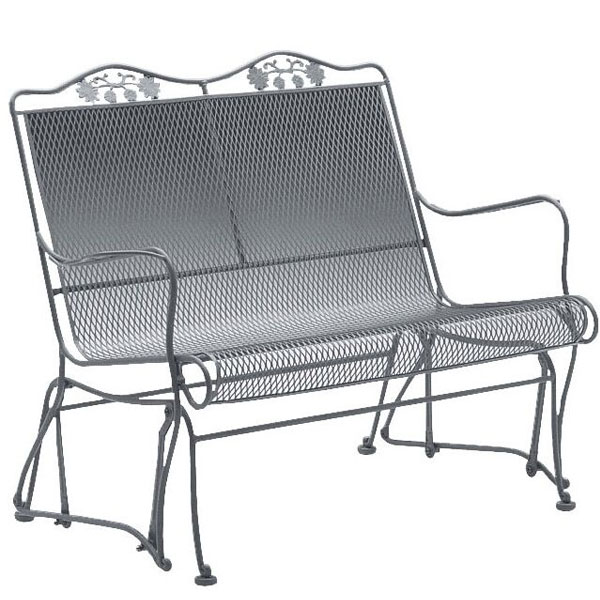 Briarwood Wrought Iron Loveseat Glider by Woodard