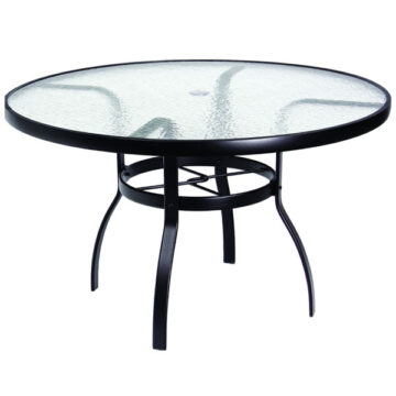 Deluxe Aluminum 48" Round Acrylic Top Table with Umbrella Hole by Woodard