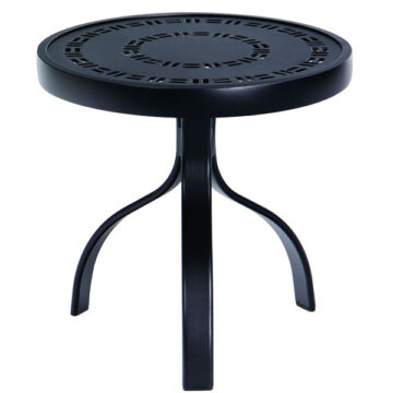 Deluxe Aluminum 18 Round Trellis Top End Table by Woodard