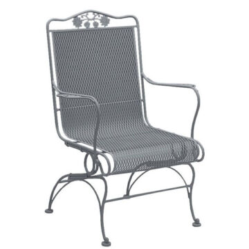 Briarwood Wrought Iron High Back Coil Chair by Woodard