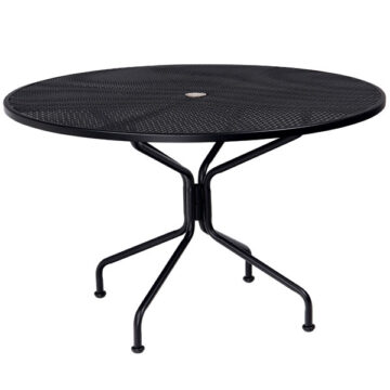 Wrought Iron 48 Round 8 Spoke Table with Umbrella Hole by Woodard
