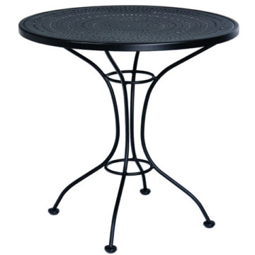 Woodard Parisienne Wrought Iron 30 Round Pattern Metal Top Bistro Table