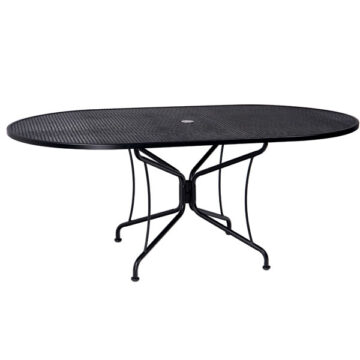 Wrought Iron 48 Round 8 Spoke Table with Umbrella Hole by Woodard
