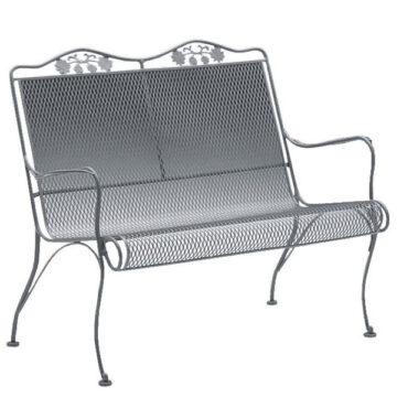 Briarwood Wrought Iron High Back Loveseat by Woodard
