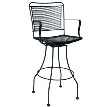 Constantine Wrought Iron Swivel Bar Stool by Woodard