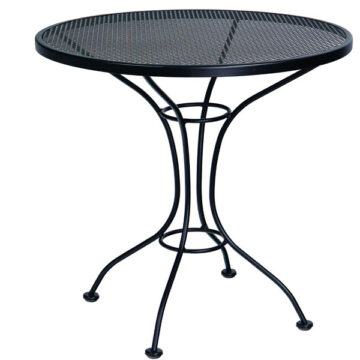 Wrought Iron 30 Round Mesh Top Bistro Table by Woodard
