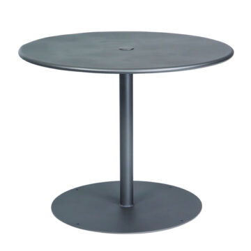 30" Round Wrought Iron Bistro Table with Pedestal Base by Woodard