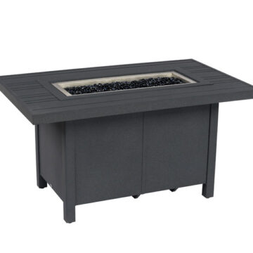 Tri Slat 50''W x 30''D Rectangular Top Fire Pit Table by Woodard