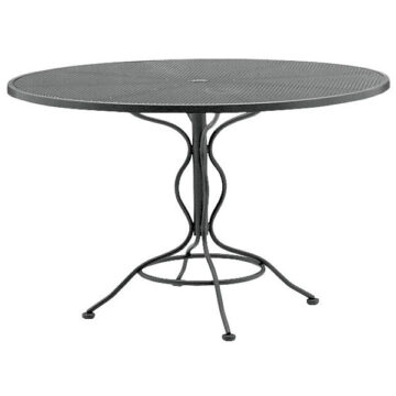 Wrought Iron 48 Round 8 Spoke Table with Umbrella Hole by Woodard