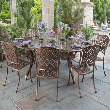 Casa Cast Aluminum 9PC Dining Set by Woodard