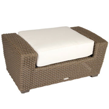 Whitecraft Augusta Wicker Ottoman by Woodard